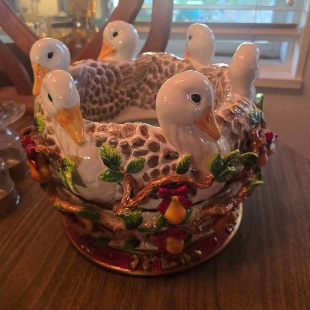 Fitz And Floyd 12 Days Of Christmas Geese A Layin Cache Pot